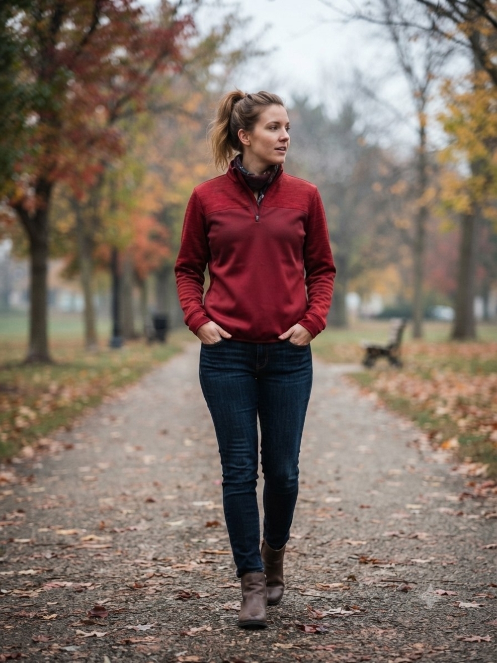 tek gear Women's Half-Zip Cowl Pullover